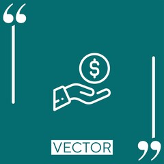 Poster - coin vector icon Linear icon. Editable stroked line