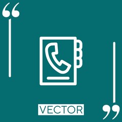 Poster - contacts book vector icon Linear icon. Editable stroked line
