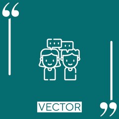 Poster - conversation vector icon Linear icon. Editable stroked line