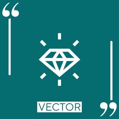 Poster - diamond vector icon Linear icon. Editable stroked line