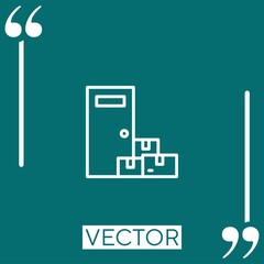 Poster - door to door vector icon Linear icon. Editable stroked line