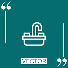Poster - sink vector icon Linear icon. Editable stroked line