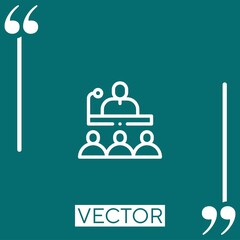 Poster - speaking vector icon Linear icon. Editable stroked line