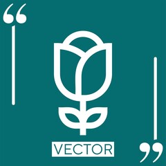Poster - flower vector icon Linear icon. Editable stroked line
