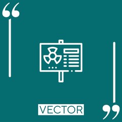 Poster - nuclear sign vector icon Linear icon. Editable stroked line