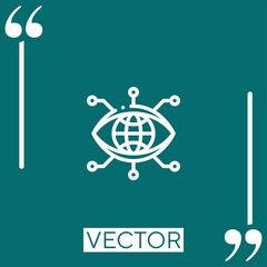 Poster - bionic eye vector icon Linear icon. Editable stroked line