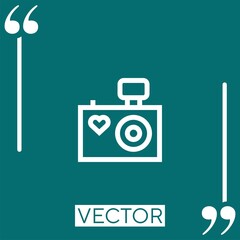 Poster - camera vector icon Linear icon. Editable stroked line