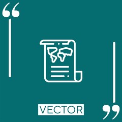 Poster - document vector icon Linear icon. Editable stroked line