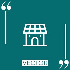 Poster - solar energy vector icon Linear icon. Editable stroked line