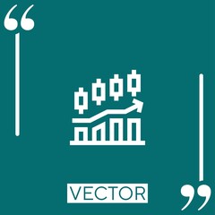 Poster - stock market vector icon Linear icon. Editable stroked line