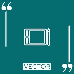 Poster - tablet vector icon Linear icon. Editable stroked line