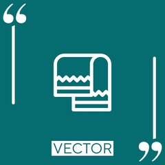 Poster - towel vector icon Linear icon. Editable stroked line