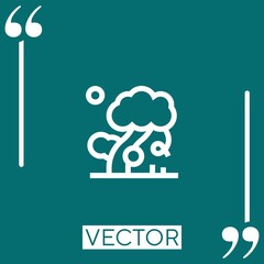 Poster - tree vector icon Linear icon. Editable stroked line