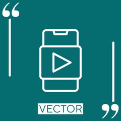 Poster - video vector icon Linear icon. Editable stroked line