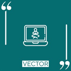 Poster - laptop vector icon Linear icon. Editable stroked line
