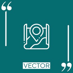 Poster - map vector icon Linear icon. Editable stroked line