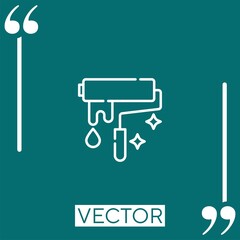 Poster - paint roller vector icon Linear icon. Editable stroked line