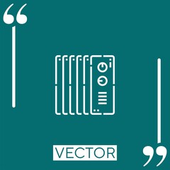 room heater vector icon Linear icon. Editable stroked line