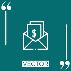 Poster - salary vector icon Linear icon. Editable stroked line