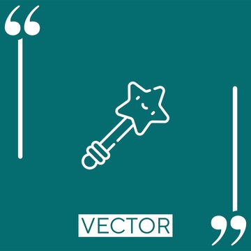 magic wand vector icon Linear icon. Editable stroked line