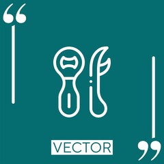 Poster - bottle opener vector icon Linear icon. Editable stroked line