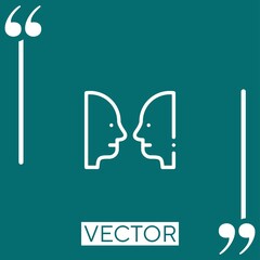 Poster - brain vector icon Linear icon. Editable stroked line