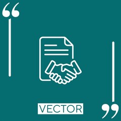 Poster - contract vector icon Linear icon. Editable stroked line