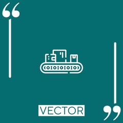 Poster - conveyor belt vector icon Linear icon. Editable stroked line