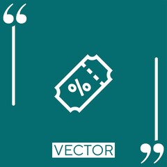 Poster - discount vector icon Linear icon. Editable stroked line
