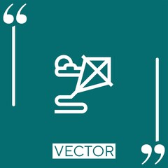 Poster - kite vector icon Linear icon. Editable stroked line