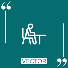Poster - studying vector icon Linear icon. Editable stroked line