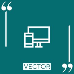 Poster - devices vector icon Linear icon. Editable stroked line