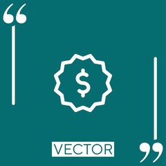 Poster - dollar vector icon Linear icon. Editable stroked line