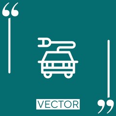 Poster - electric car vector icon Linear icon. Editable stroked line