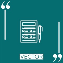 Poster - exam vector icon Linear icon. Editable stroked line