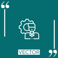 Poster - manager vector icon Linear icon. Editable stroked line