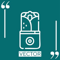 Poster - burrito vector icon Linear icon. Editable stroked line