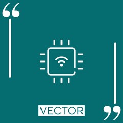Poster - cpu vector icon Linear icon. Editable stroked line