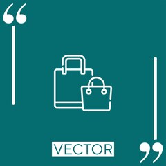 Poster - shopping bag vector icon Linear icon. Editable stroked line