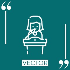 Poster - speech vector icon Linear icon. Editable stroked line