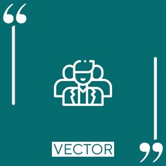 Poster - team vector icon Linear icon. Editable stroked line
