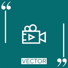 Poster - video camera vector icon Linear icon. Editable stroked line