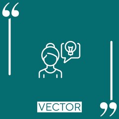 Poster - woman vector icon Linear icon. Editable stroked line