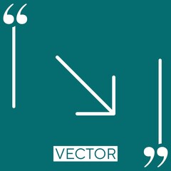 Poster - right down   vector icon Linear icon. Editable stroked line