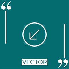 Poster - left down vector icon Linear icon. Editable stroked line