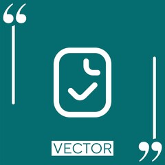 Poster - checked vector icon Linear icon. Editable stroked line