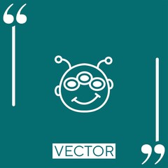 Poster - alien vector icon Linear icon. Editable stroke line