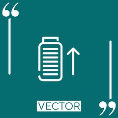 battery charging vector icon Linear icon. Editable stroked line