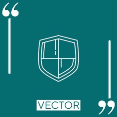 Poster - big protection shield vector icon Linear icon. Editable stroked line
