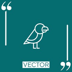 Poster - bird vector icon Linear icon. Editable stroked line